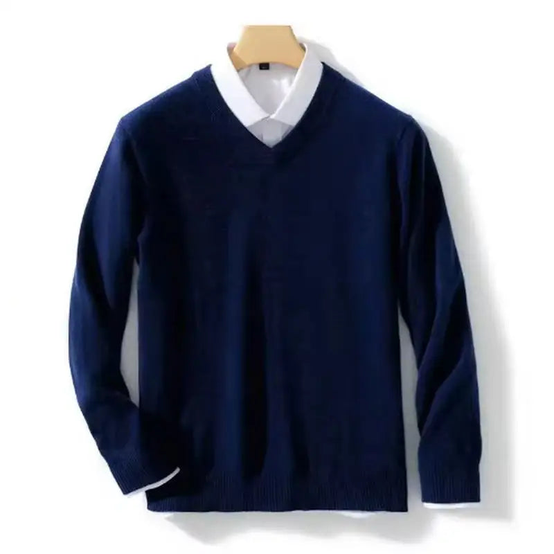 Maglione da uomo in lana con scollo a V