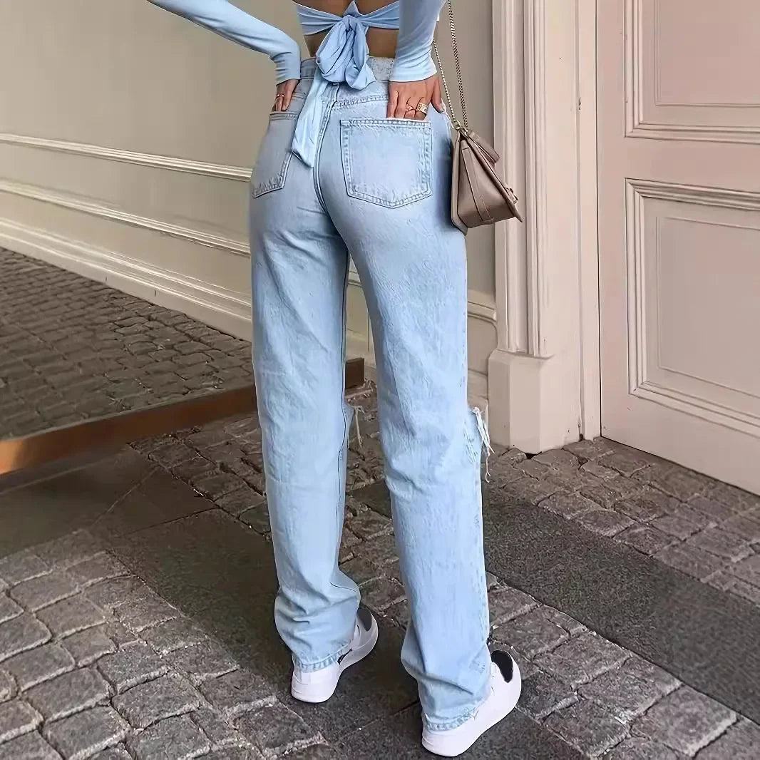 Jeans in cotone a vita alta taglie forti