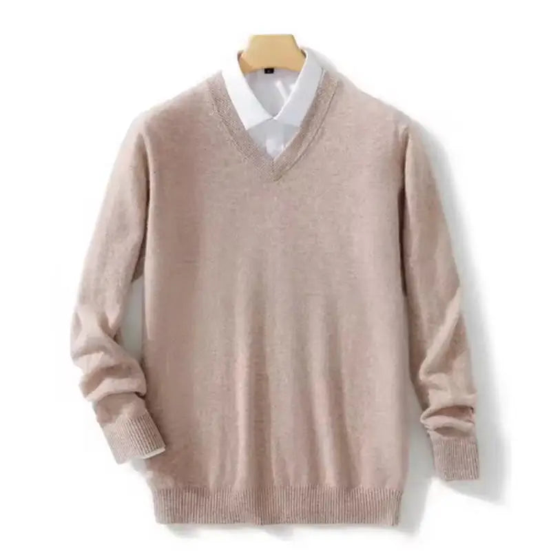 Maglione da uomo in lana con scollo a V