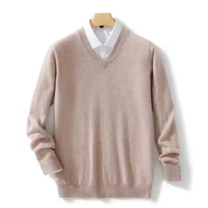 Maglione da uomo in lana con scollo a V