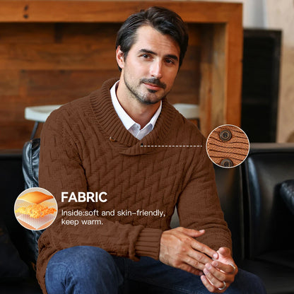 Maglione con collo a scialle da uomo