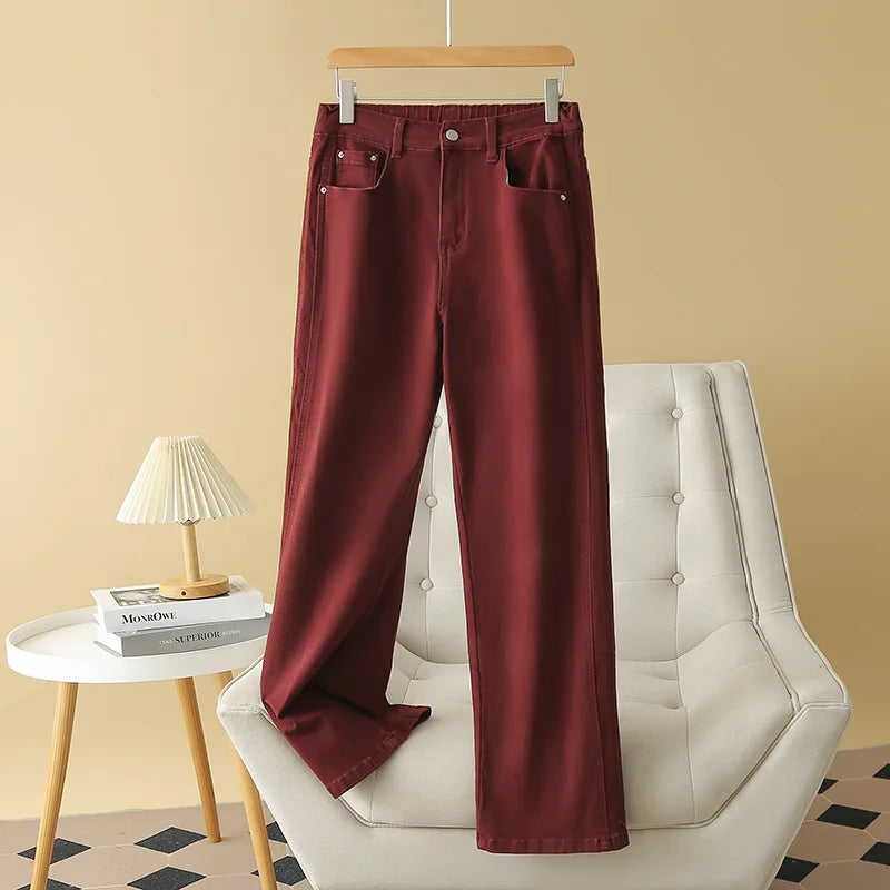 Jeans dritti a vita alta taglie forti