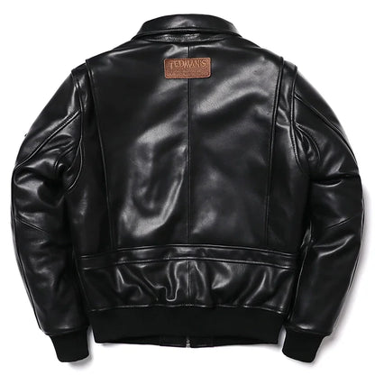 Giacca da pilota in pelle di pecora da uomo