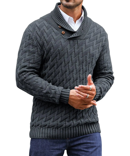 Maglione con collo a scialle da uomo