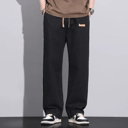 Pantaloni in denim a gamba larga da uomo