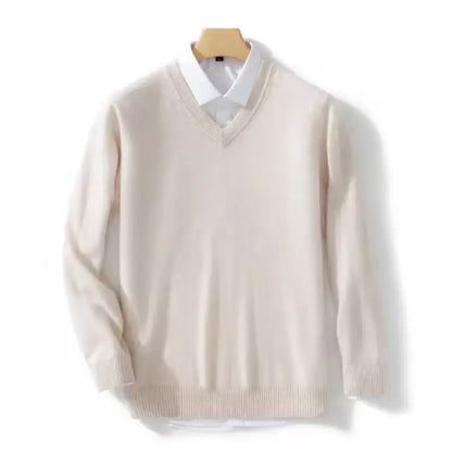 Maglione da uomo in lana con scollo a V