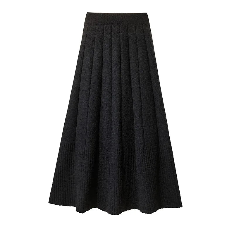 Gonna a vita alta in maglia taglie forti