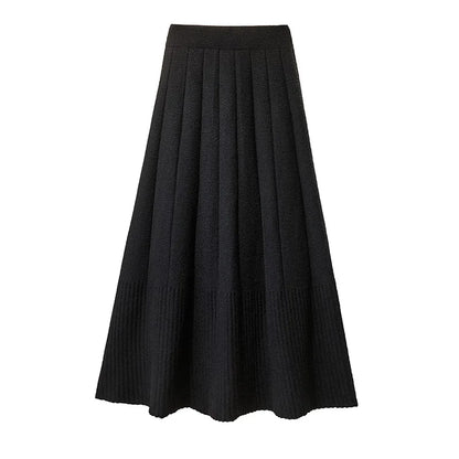 Gonna a vita alta in maglia taglie forti