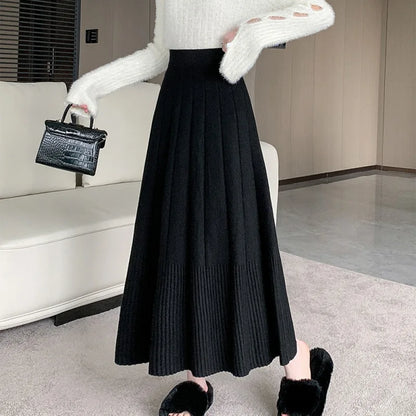 Gonna a vita alta in maglia taglie forti