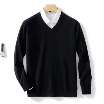 Maglione da uomo in lana con scollo a V