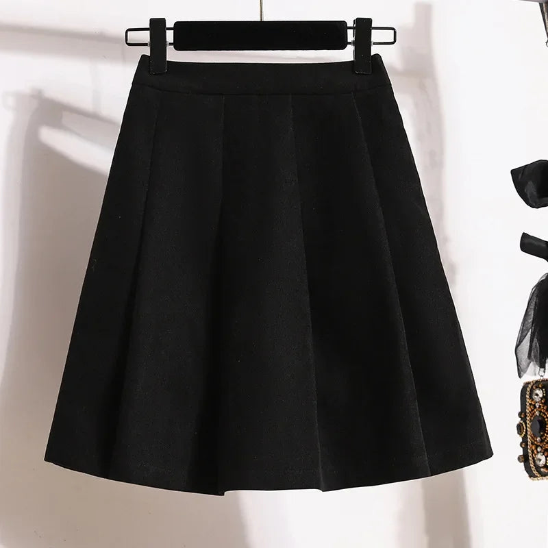 Gonna a trapezio a vita alta e spessa da donna