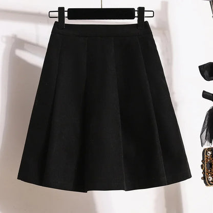 Gonna a trapezio a vita alta e spessa da donna