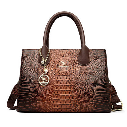 Borsa a mano di lusso da donna con motivo coccodrillo