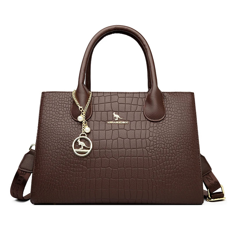 Borsa a mano di lusso da donna con motivo coccodrillo