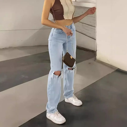 Jeans in cotone a vita alta taglie forti