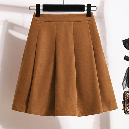 Gonna a trapezio a vita alta e spessa da donna