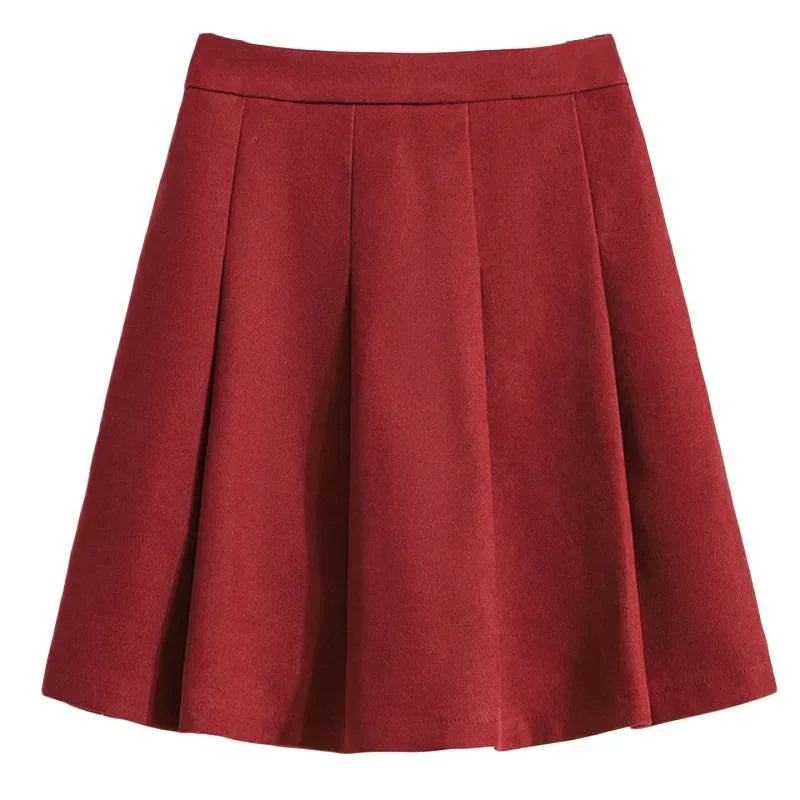 Gonna a trapezio a vita alta e spessa da donna