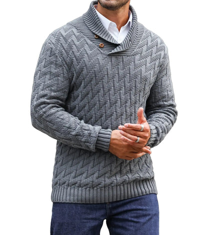 Maglione con collo a scialle da uomo