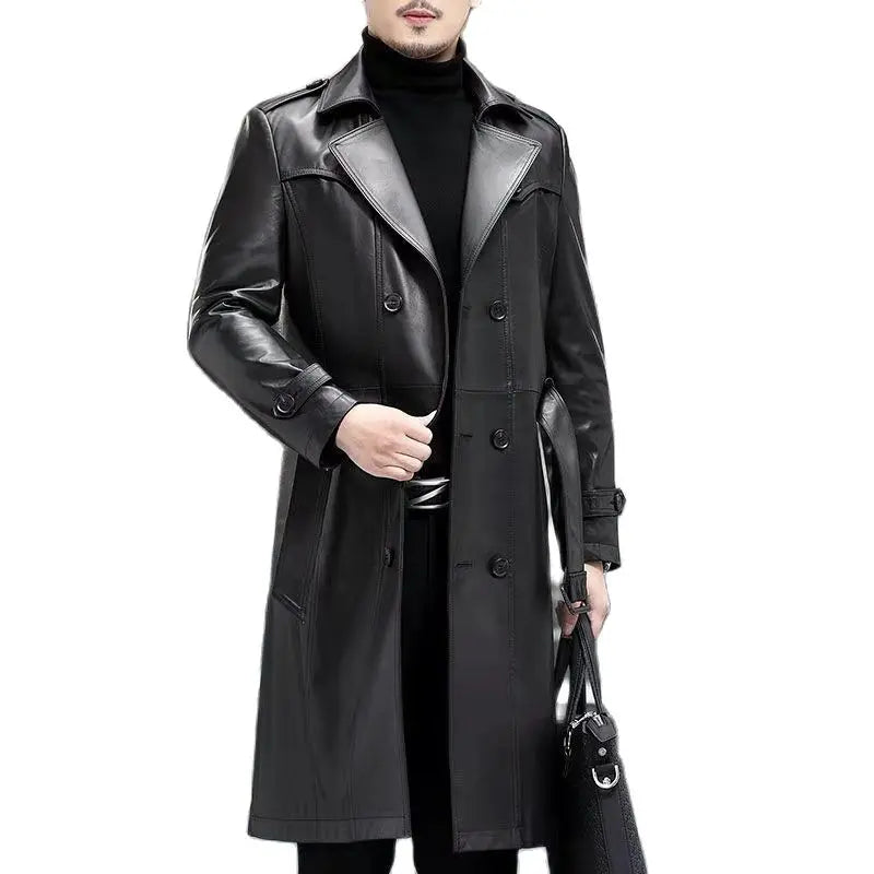 Trench in pelle da uomo