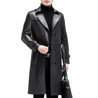 Trench in pelle da uomo