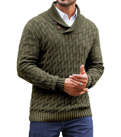 Maglione con collo a scialle da uomo