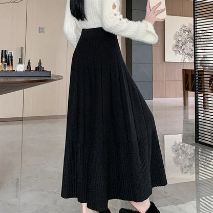 Gonna a vita alta in maglia taglie forti