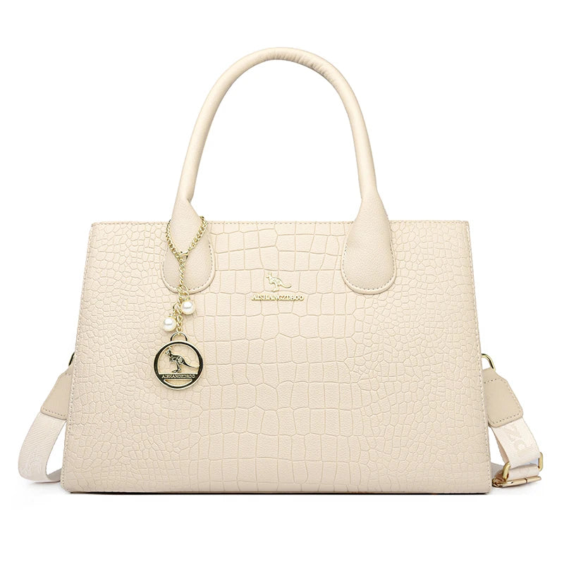 Borsa a mano di lusso da donna con motivo coccodrillo
