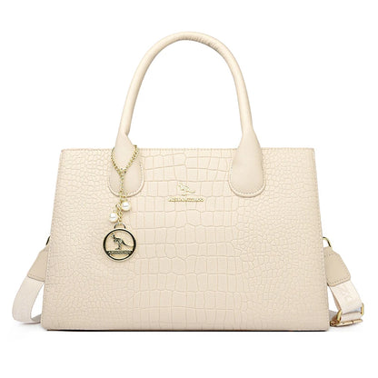 Borsa a mano di lusso da donna con motivo coccodrillo