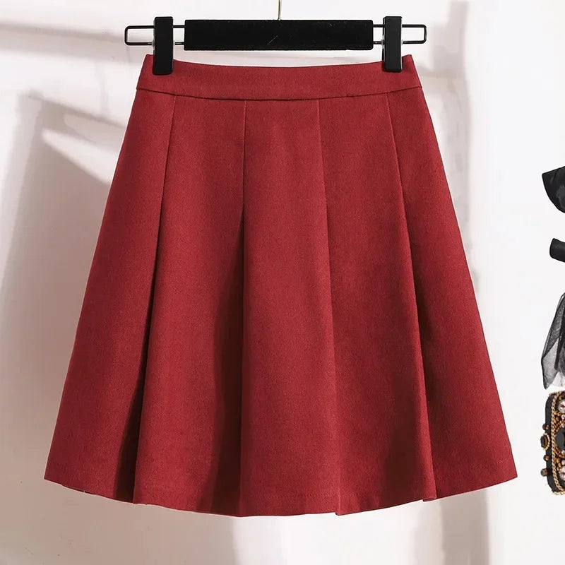 Gonna a trapezio a vita alta e spessa da donna