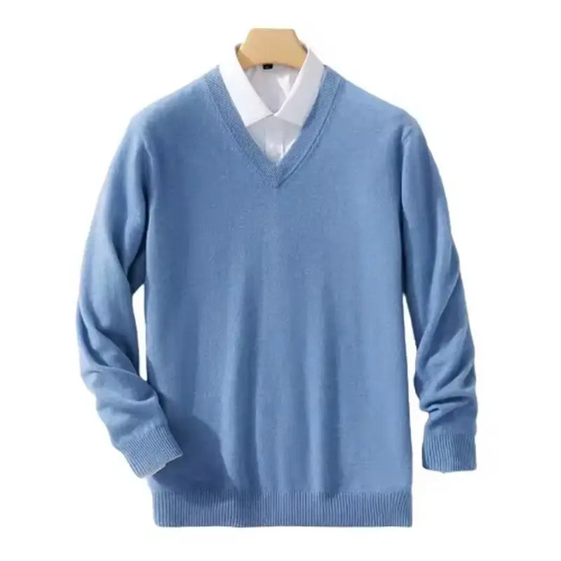 Maglione da uomo in lana con scollo a V