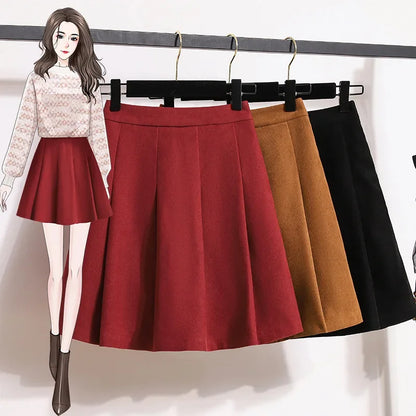 Gonna a trapezio a vita alta e spessa da donna