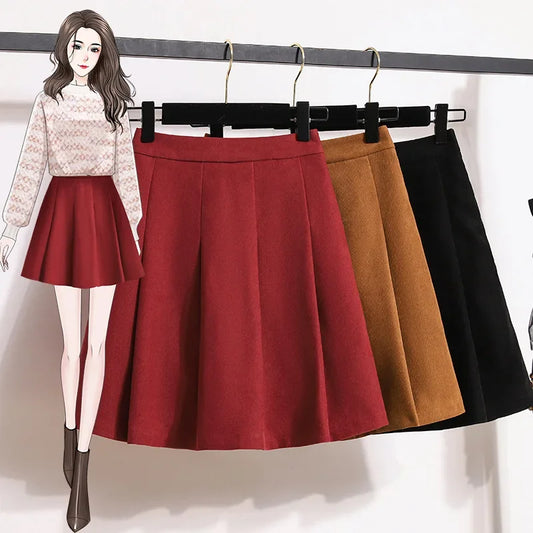 Gonna a trapezio a vita alta e spessa da donna