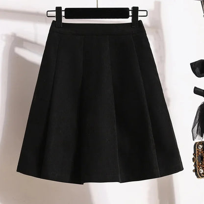 Gonna a trapezio a vita alta e spessa da donna