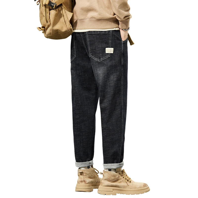 Pantaloni in denim da uomo in pile